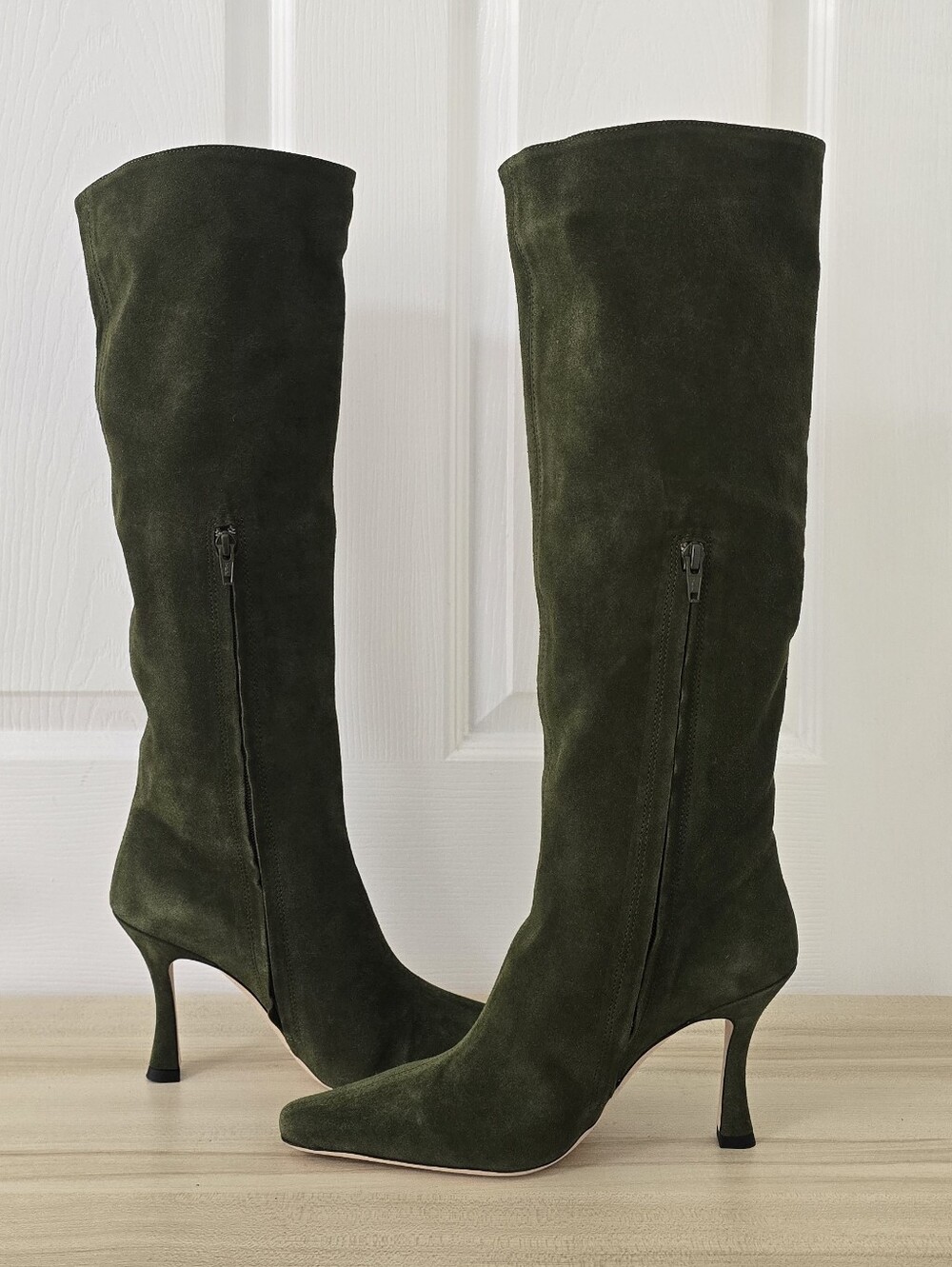 Staud Cami Suede Olive Green Knee High Boots NWOB Size 39/US 8.5 - Picture 9 of 13